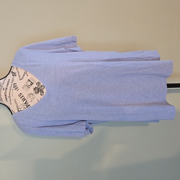 Blue V-neck Tee - Picture 1 of 5